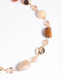 Gold Mixed Bead Long Necklace - link has visual effect only