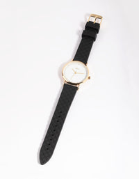 Gold & Black Diamante Watch - link has visual effect only