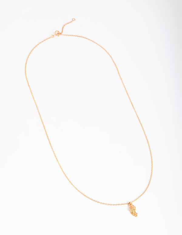 Gold Plated Sterling Silver Beehive Necklace