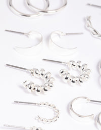 Silver Twisted Hoop Earring 8-Pack - link has visual effect only