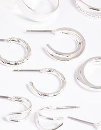 Silver Simple Hoop Earring 8-Pack - link has visual effect only