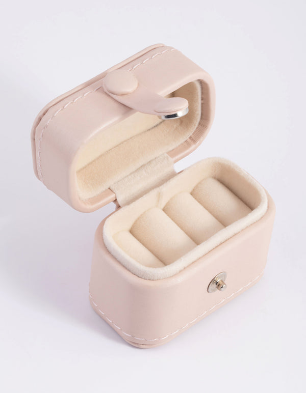 Blush Small Faux Leather Ring Box