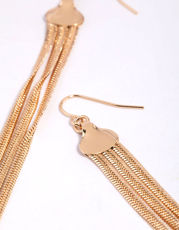Gold Snake Chain Drop Earrings