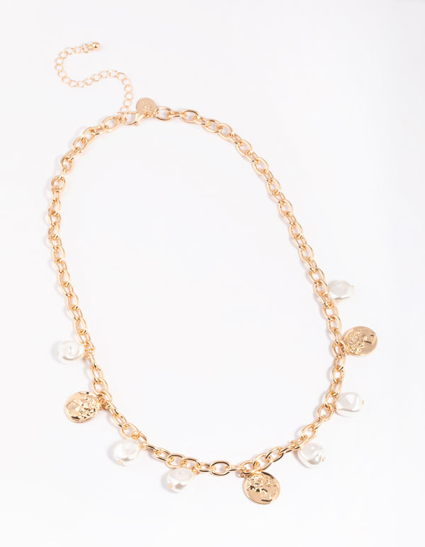 Gold Pearl Necklace