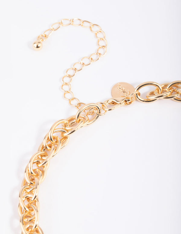 Gold Chunky Chain Coin Necklace