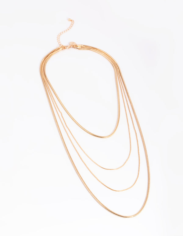 Gold Snake Chain Layered Necklace