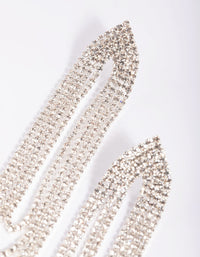 Silver Oval Diamante Drop Earrings - link has visual effect only