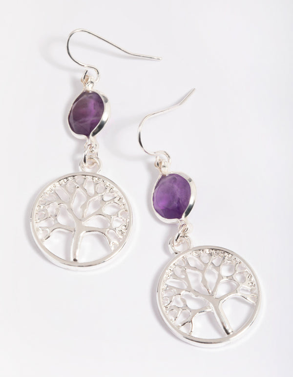 Amethyst Shard Drop Earrings