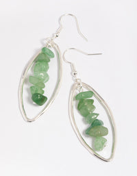 Green Adventurine Chip Oval Drop Earrings - link has visual effect only