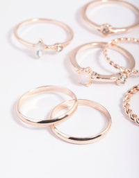 Rose Gold Moon Mixed Ring Stack Pack - link has visual effect only