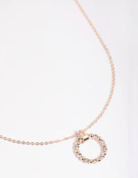 Rose Gold Pretty Diamante Open Circle Necklace - link has visual effect only