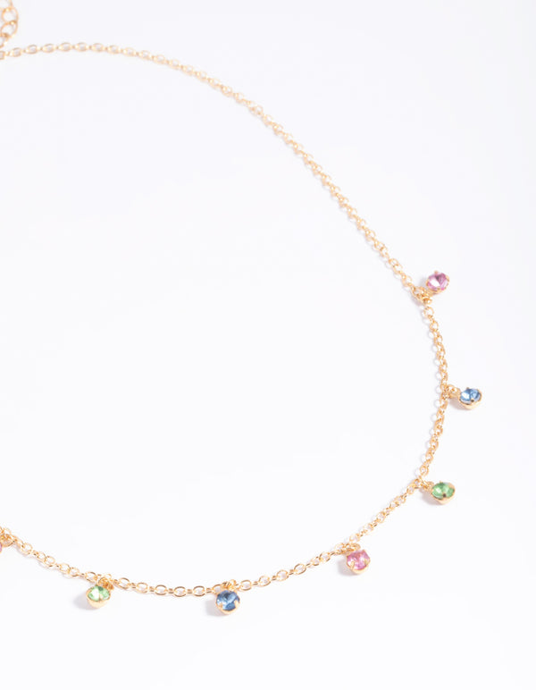 Gold Dainty Droplet Necklace