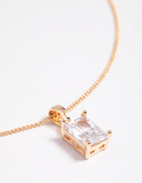 Gold Cubic Zirconia Rectangular Layered Necklace - link has visual effect only