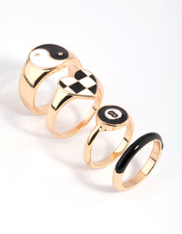 90s Yin Yang Ring Stack Pack - link has visual effect only