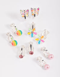 Kids Rainbow Fun Clip-On Earring 5-Pack - link has visual effect only