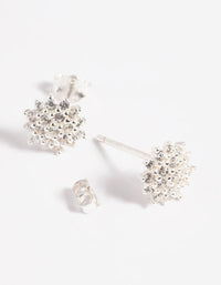 Sterling Silver Cubic Zirconia Sun Stud Earrings - link has visual effect only