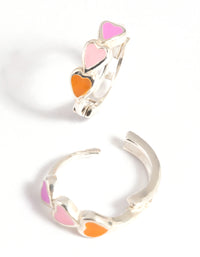 Sterling Silver Heart Huggie Hoop Earrings - link has visual effect only