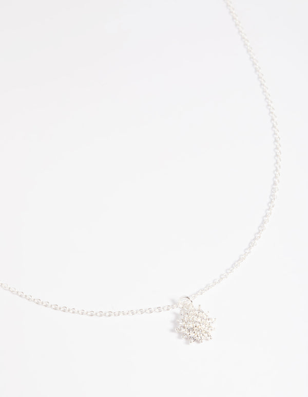 Sterling Silver Cubic Zirconia Sun Necklace