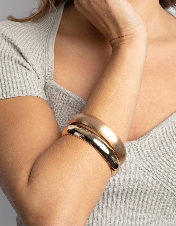 Gold Mixed Bangle Bracelet Set