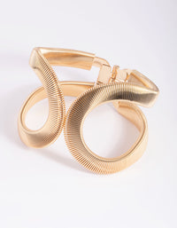 Gold Textured Oval Cuff Bangle - link has visual effect only