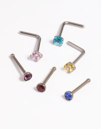Titanium Rainbow Nose Studs - link has visual effect only