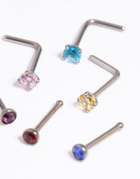 Titanium Rainbow Nose Studs - link has visual effect only