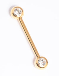 Gold Plated Titanium Nipple Bar - link has visual effect only