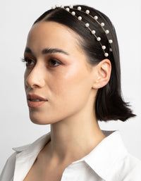 Gold Cross Over Pearl Headband - link has visual effect only