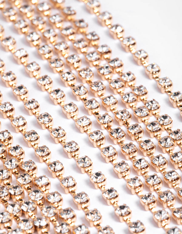 Gold Diamante Waterfall Ponytail Clip