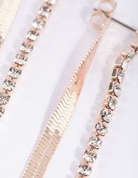 Rose Gold Flat Snake Chain Drop Earrings - link has visual effect only