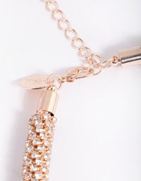 Rose Gold Diamante Tube Necklace - link has visual effect only