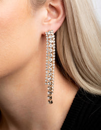 Gold Diamante Circular Drop Earrings - link has visual effect only