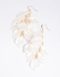 Gold Pearlised Cascading Petal Drop Earrings - link has visual effect only