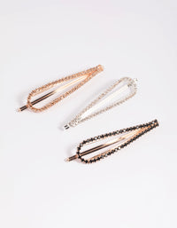 Mixed Metal Diamante Slide Clips - link has visual effect only