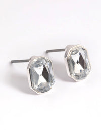 Silver Diamante Radiant Stud Earrings - link has visual effect only