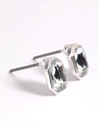 Silver Diamante Radiant Stud Earrings - link has visual effect only