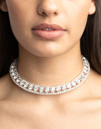 Silver Diamante Collar Choker - link has visual effect only