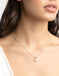 Silver Pear Solitaire Earrings & Necklace Giftbox - link has visual effect only