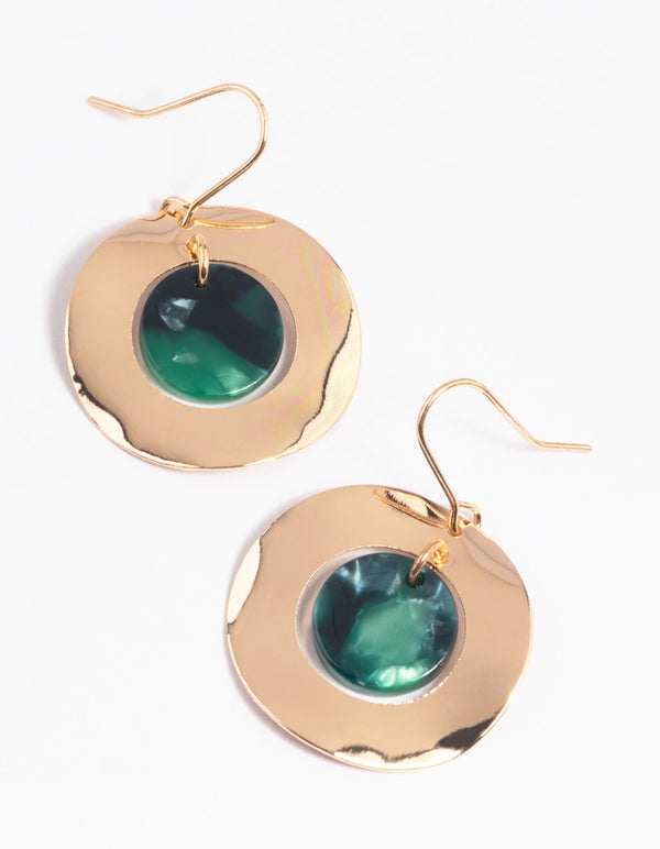 Green Open Circle Drop Earrings Lovisa