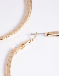 Gold Long Hoop Earrings - link has visual effect only