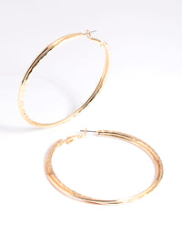 Gold Long Hoop Earrings - link has visual effect only