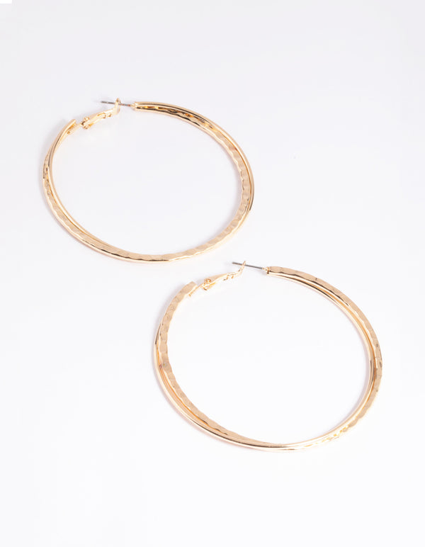 Gold Long Hoop Earrings