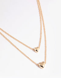 Gold Heart Layered Necklace - link has visual effect only