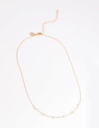 Gold Dainty Pearl Necklace - link has visual effect only