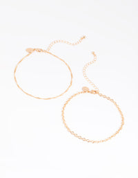 Gold Twisted Anklet Set - link has visual effect only