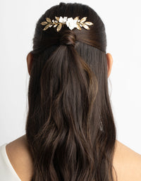 Gold Diamante Floral Comb - link has visual effect only
