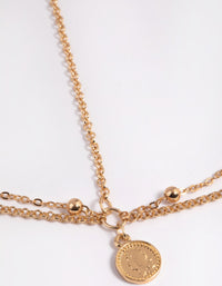Gold Layered Coin Head Chain - link has visual effect only