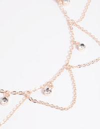 Rose Gold Diamante Chain Anklet - link has visual effect only