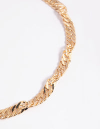 Gold Twisted Chain Anklet - link has visual effect only