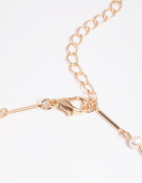 Gold Freshwater Pearl Anklet Set - link has visual effect only